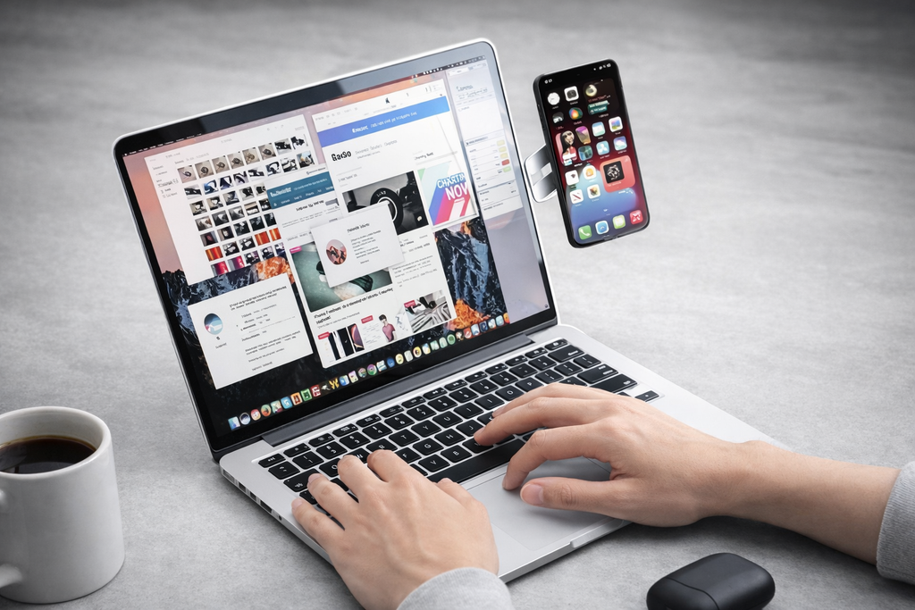 SideMount - Magnetic Laptop Phone Holder